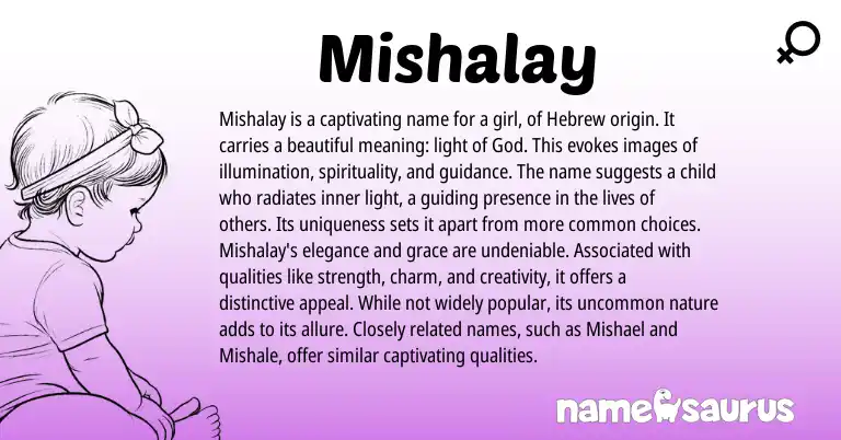 Infographic about Mishalay name meaning, Mishalay is a name from Hebrew origin(s).