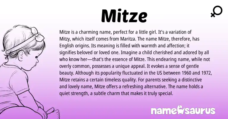 Infographic about Mitze name meaning, Mitze is a name from Germanic origin(s).