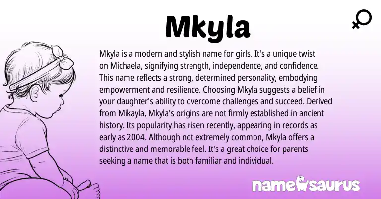 Infographic about Mkyla name meaning, Mkyla is a name from Other origin(s).