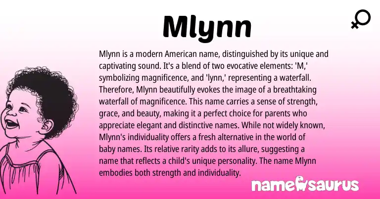 Infographic about Mlynn name meaning, Mlynn is a name from English, American origin(s).