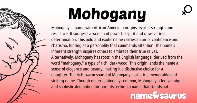 Infographic about Mohogany name meaning, Mohogany is a name from Other origin(s).