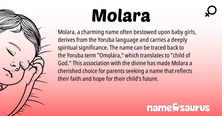 Infographic about Molara name meaning, Molara is a name from Yoruba origin(s).