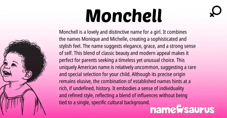 Infographic about Monchell name meaning, Monchell is a name from Other origin(s).
