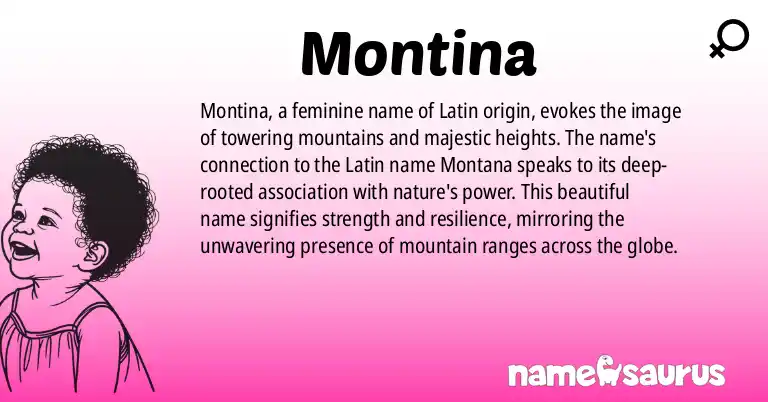 Infographic about Montina name meaning, Montina is a name from Latin origin(s).