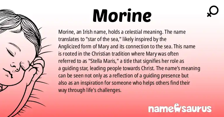 Infographic about Morine name meaning, Morine is a name from Irish origin(s).