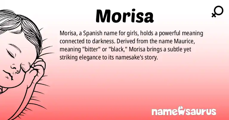 Infographic about Morisa name meaning, Morisa is a name from Spanish origin(s).