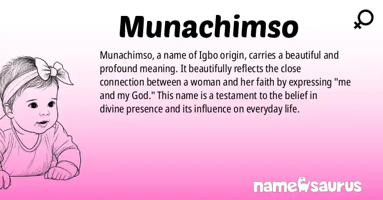 Infographic about Munachimso name meaning, Munachimso is a name from Igbo origin(s).