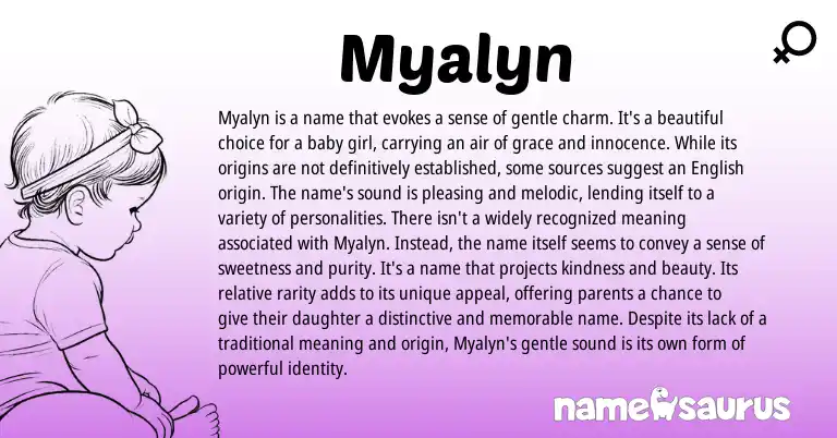 Infographic about Myalyn name meaning, Myalyn is a name from Other origin(s).