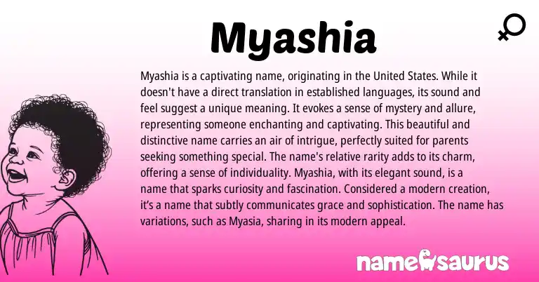 Infographic about Myashia name meaning, Myashia is a name from Other origin(s).