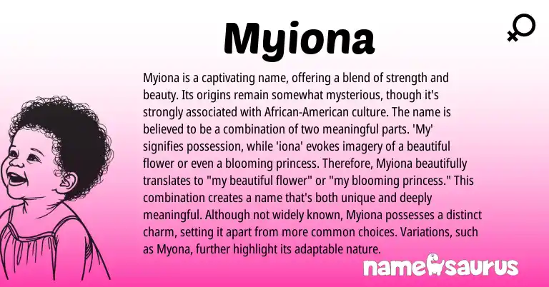 Infographic about Myiona name meaning, Myiona is a name from Other origin(s).