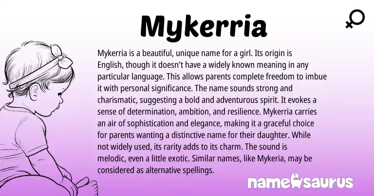Infographic about Mykerria name meaning, Mykerria is a name from Other origin(s).