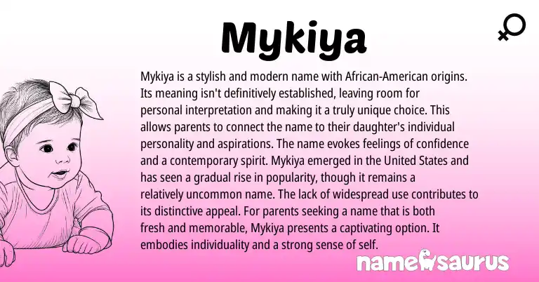 Infographic about Mykiya name meaning, Mykiya is a name from Other origin(s).