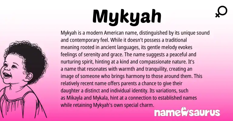 Infographic about Mykyah name meaning, Mykyah is a name from Other origin(s).
