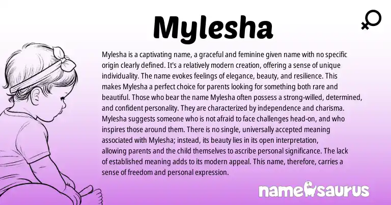 Infographic about Mylesha name meaning, Mylesha is a name from Other origin(s).