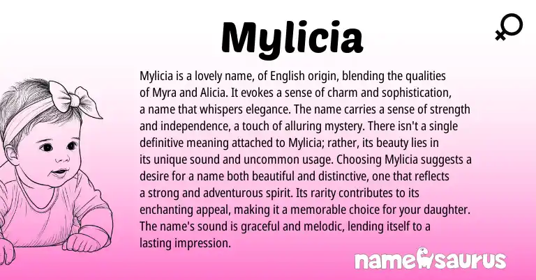Infographic about Mylicia name meaning, Mylicia is a name from Other origin(s).