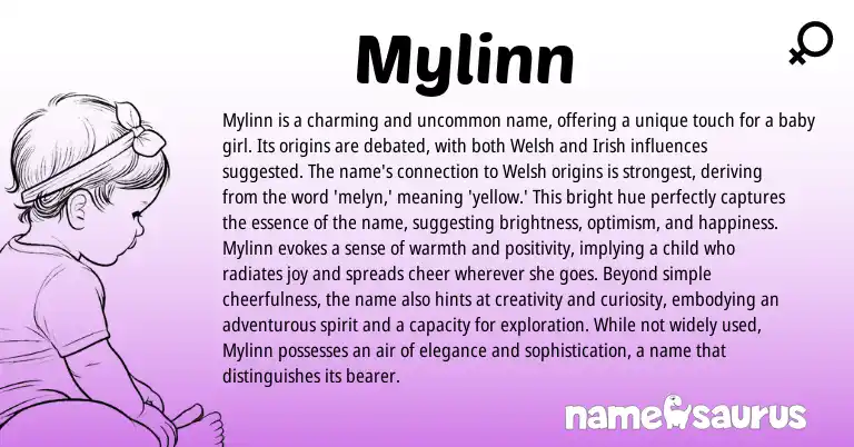 Infographic about Mylinn name meaning, Mylinn is a name from Welsh origin(s).