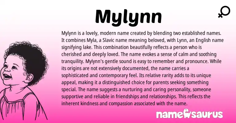 Infographic about Mylynn name meaning, Mylynn is a name from English, Slavic origin(s).