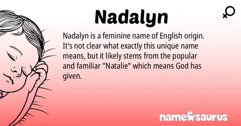 Infographic about Nadalyn name meaning, Nadalyn is a name from English origin(s).