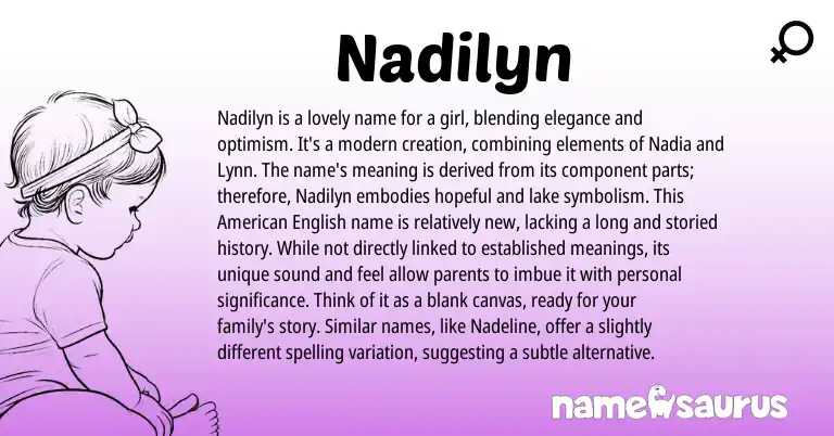 Infographic about Nadilyn name meaning, Nadilyn is a name from Other origin(s).
