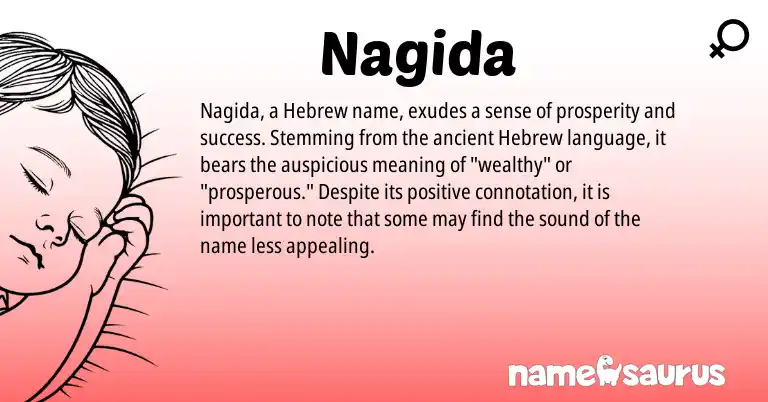Infographic about Nagida name meaning, Nagida is a name from Hebrew origin(s).