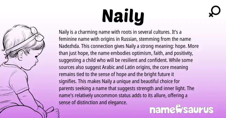 Infographic about Naily name meaning, Naily is a name from Russian origin(s).