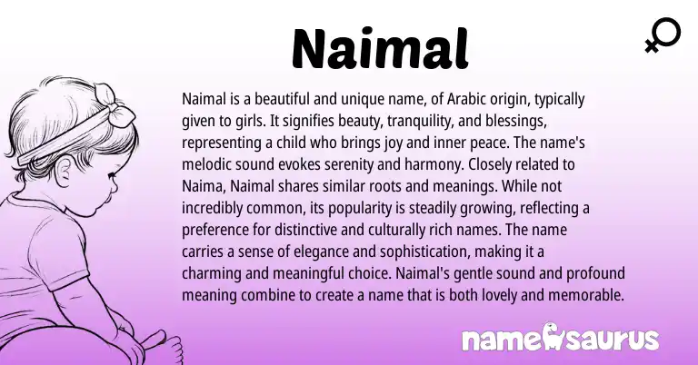 Infographic about Naimal name meaning, Naimal is a name from Persian, Arabic origin(s).