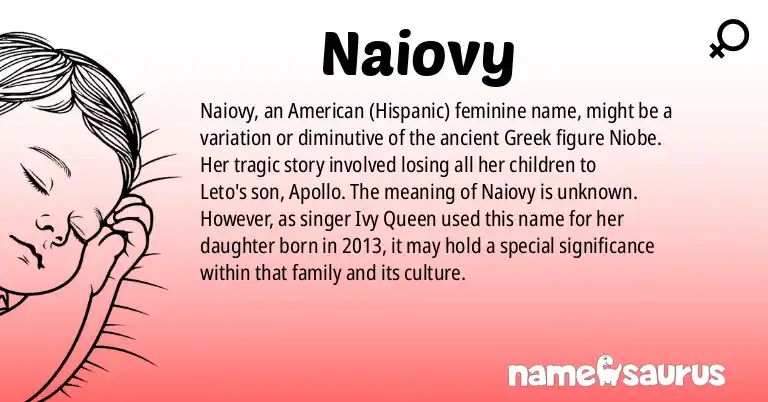 Infographic about Naiovy name meaning, Naiovy is a name from American (Hispanic) origin(s).