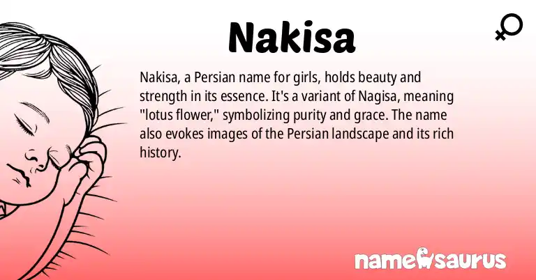Infographic about Nakisa name meaning, Nakisa is a name from Persian origin(s).