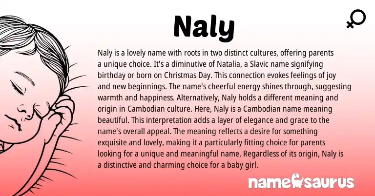 Infographic about Naly name meaning, Naly is a name from Slavic origin(s).