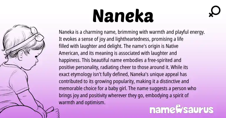 Infographic about Naneka name meaning, Naneka is a name from American origin(s).