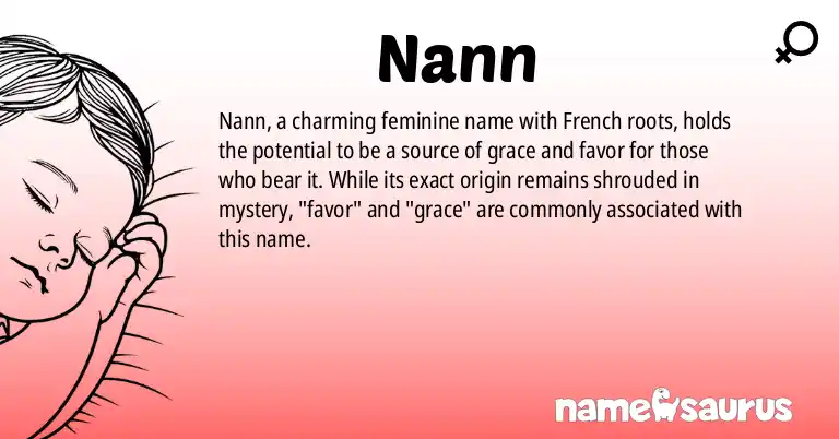 Infographic about Nann name meaning, Nann is a name from French origin(s).