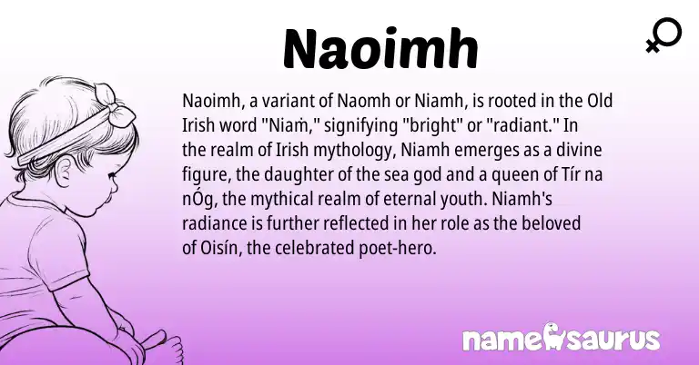 Infographic about Naoimh name meaning, Naoimh is a name from Irish, Old Irish origin(s).