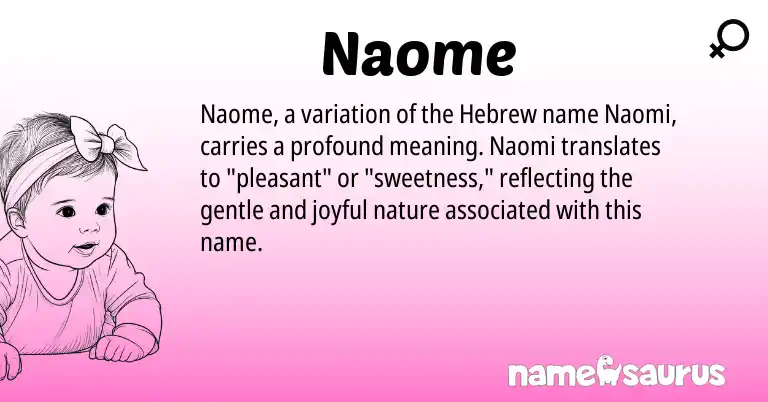 Infographic about Naome name meaning, Naome is a name from Hebrew origin(s).