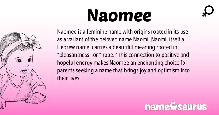 Infographic about Naomee name meaning, Naomee is a name from N/A origin(s).