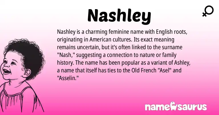 Infographic about Nashley name meaning, Nashley is a name from English (American) origin(s).