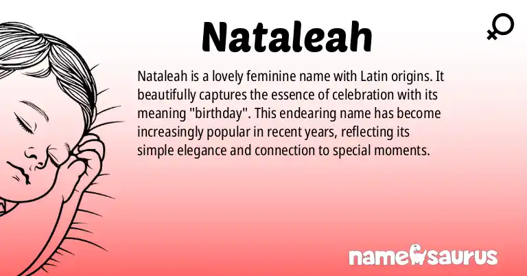 Infographic about Nataleah name meaning, Nataleah is a name from Latin origin(s).