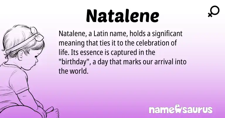Infographic about Natalene name meaning, Natalene is a name from Latin origin(s).