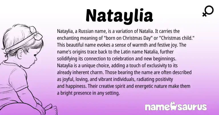 Infographic about Nataylia name meaning, Nataylia is a name from Russian origin(s).