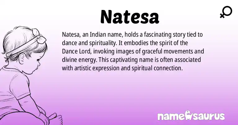 Infographic about Natesa name meaning, Natesa is a name from Indian origin(s).