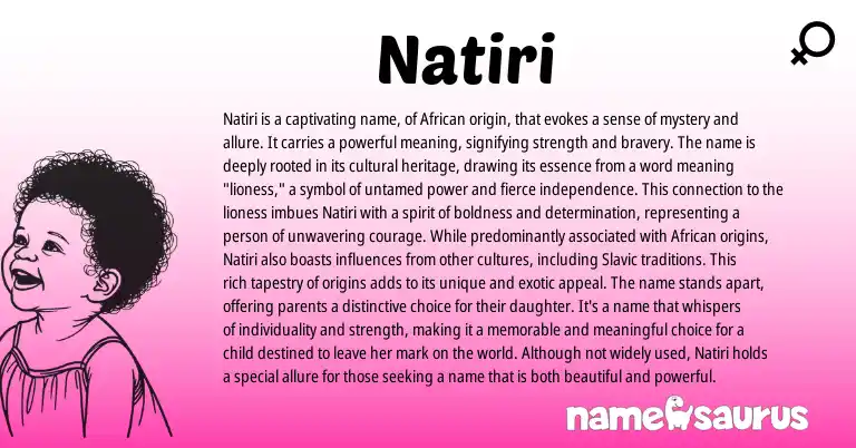 Infographic about Natiri name meaning, Natiri is a name from African origin(s).