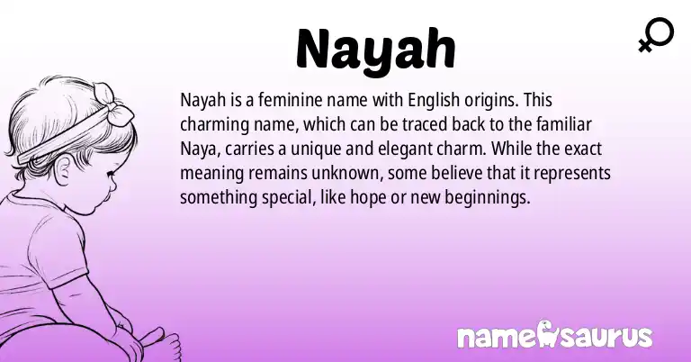 Infographic about Nayah name meaning, Nayah is a name from English origin(s).