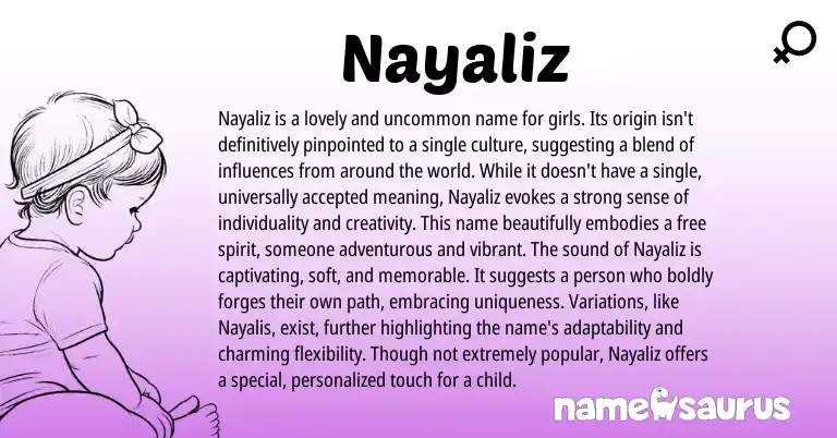 Infographic about Nayaliz name meaning, Nayaliz is a name from Other origin(s).