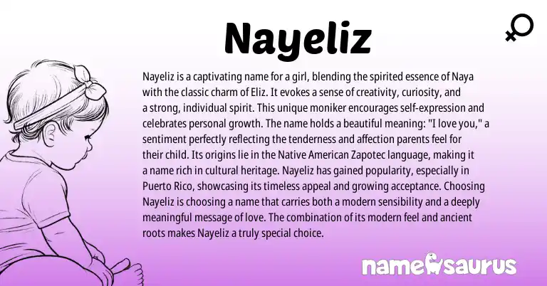 Infographic about Nayeliz name meaning, Nayeliz is a name from Other origin(s).