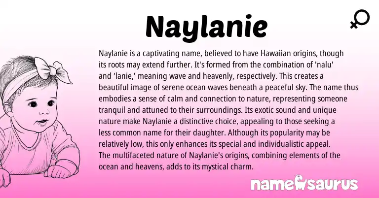 Infographic about Naylanie name meaning, Naylanie is a name from Hawaiian origin(s).