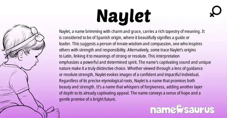 Infographic about Naylet name meaning, Naylet is a name from Hebrew, Spanish origin(s).