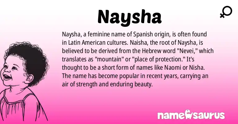 Infographic about Naysha name meaning, Naysha is a name from Spanish (Latin American) origin(s).