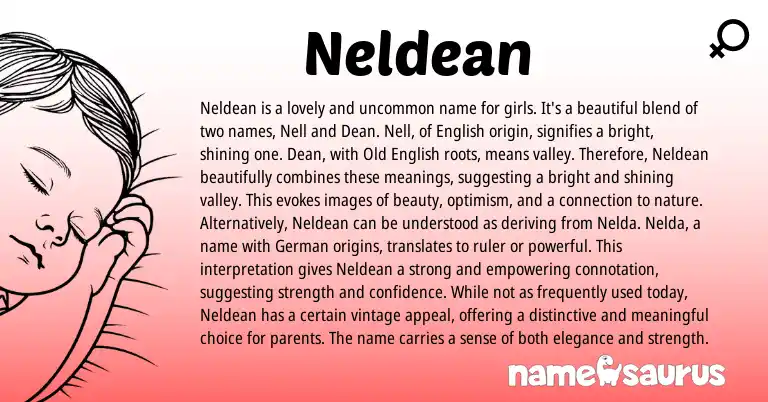 Infographic about Neldean name meaning, Neldean is a name from English origin(s).