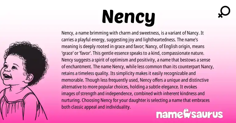 Infographic about Nency name meaning, Nency is a name from Other origin(s).