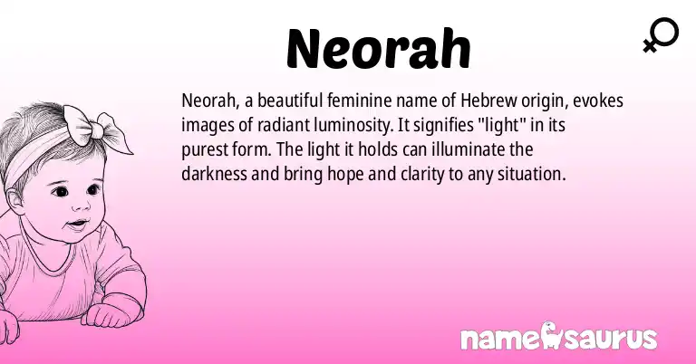 Infographic about Neorah name meaning, Neorah is a name from Hebrew origin(s).