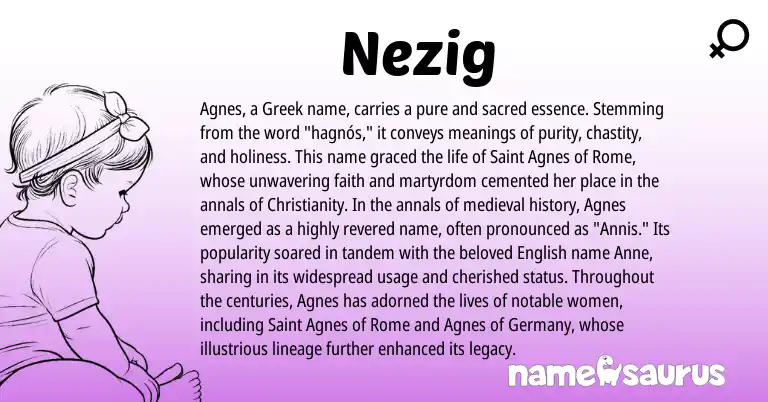 Infographic about Nezig name meaning, Nezig is a name from English, Christianity, Greek origin(s).